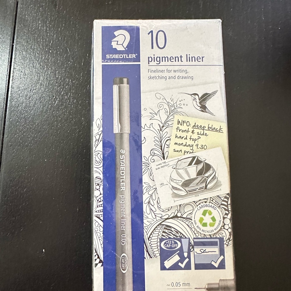 Black Pigment Liner Pen 0.05 mm